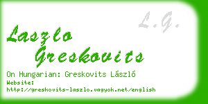 laszlo greskovits business card