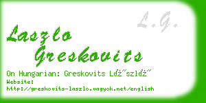 laszlo greskovits business card